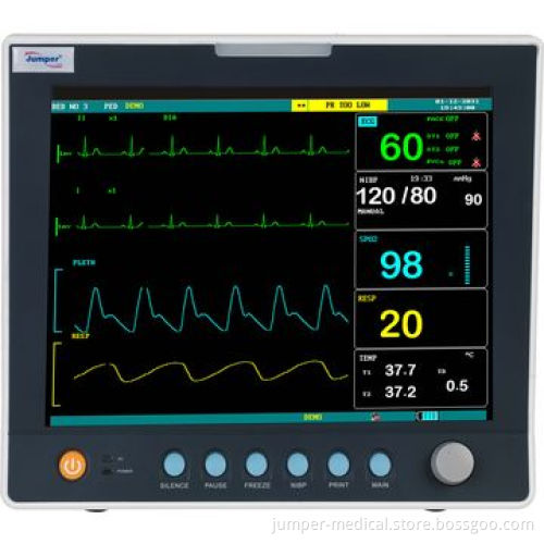 Multiple Parameters ECG Monitor, CE Marked 12-inch SPO2, ECG, NIBP, TEMP, PR & RESPNew